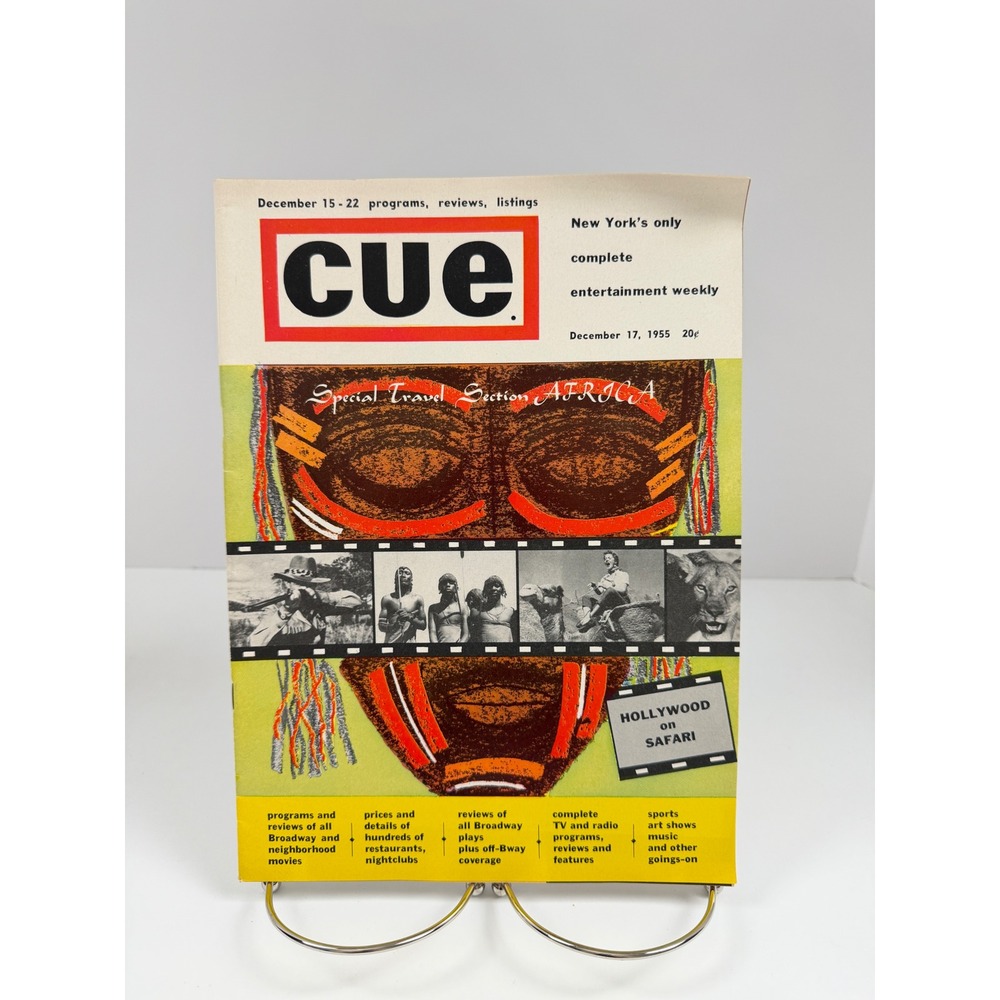 Vintage Cue Magazine December 17 1955 Africa Travel NYC Broadway TV Ads